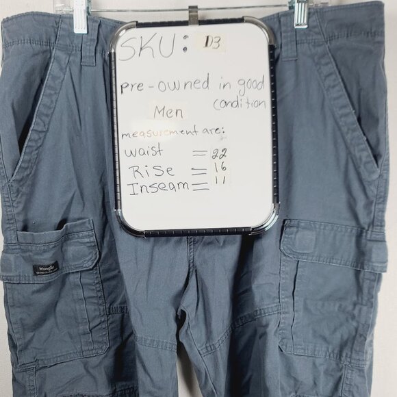 Wrangler Men's Grey Relaxed Fit Flex Above The Knee Cargo Shorts Size 40x10 - Picture 8 of 8